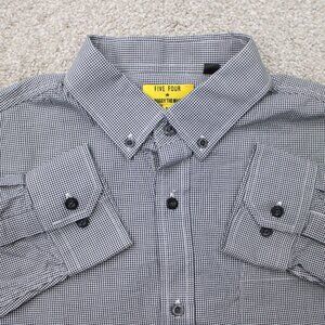 Five Four Poggy The Man Shirt Mens Medium Black/White 100% Cotton Long Sleeve